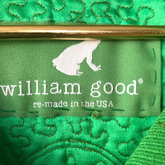 Rare William Good Green Wool Gold Buttons whimsical one of a kind artisan coat S - Picture 3 of 16